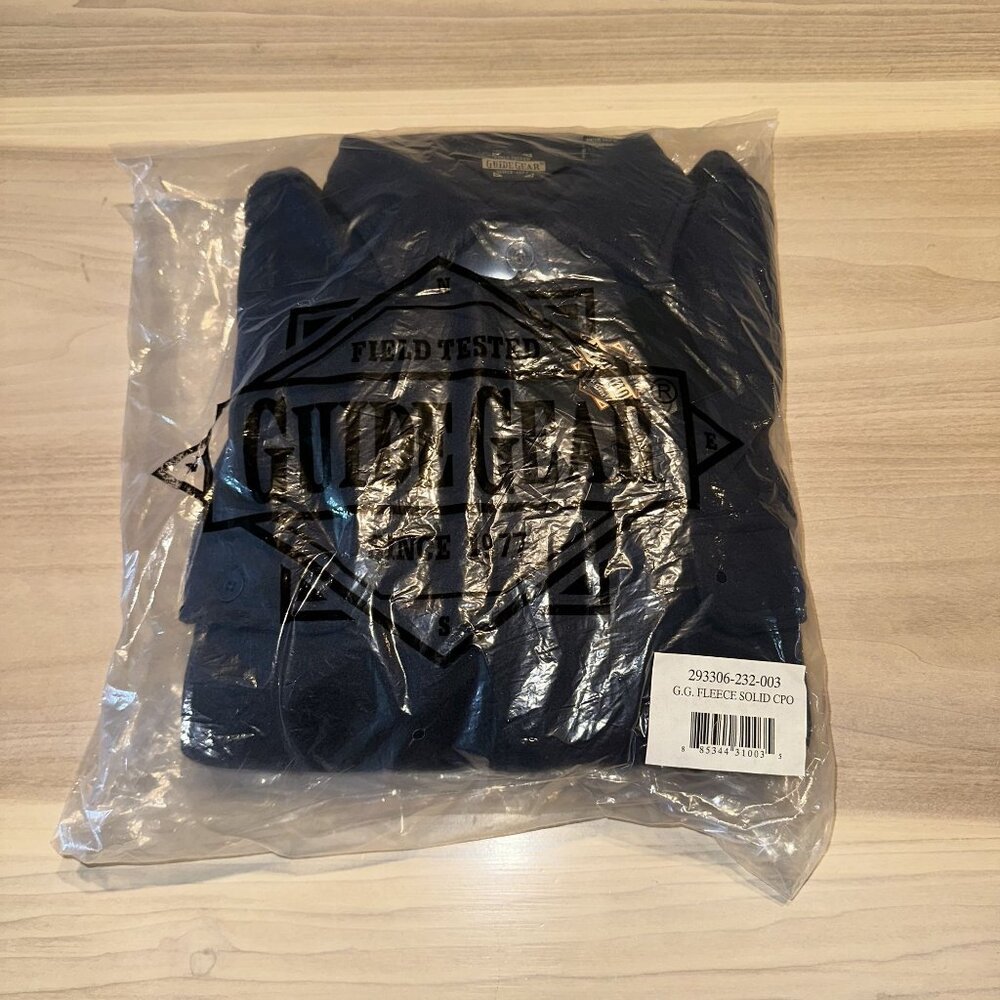NWT Guide Gear Solid Navy Blue 100% Polyester Fleece CPO Shirt Men's Size Large
